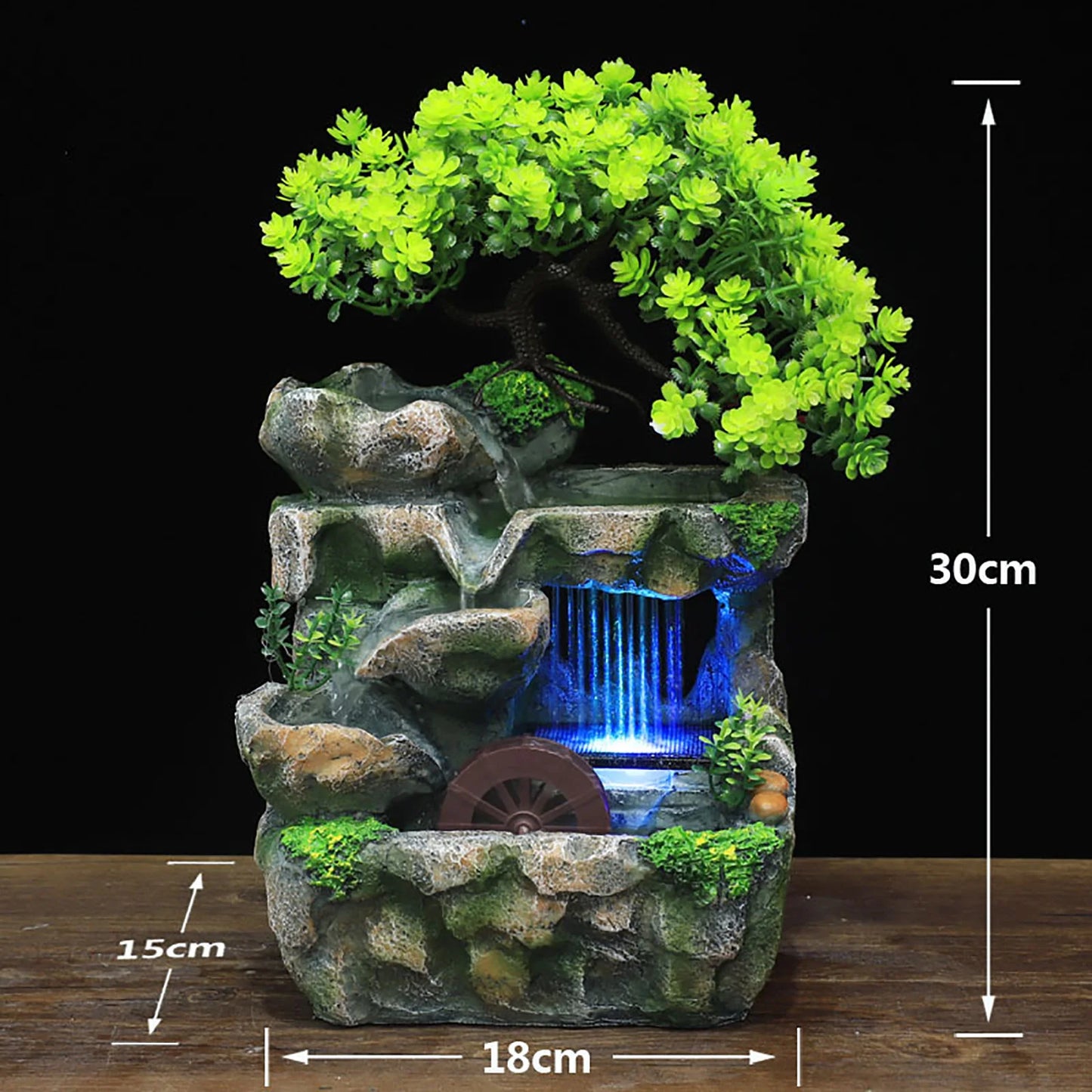 Indoor Room Fountain With Color Changing LED Lighting Zen Decor
