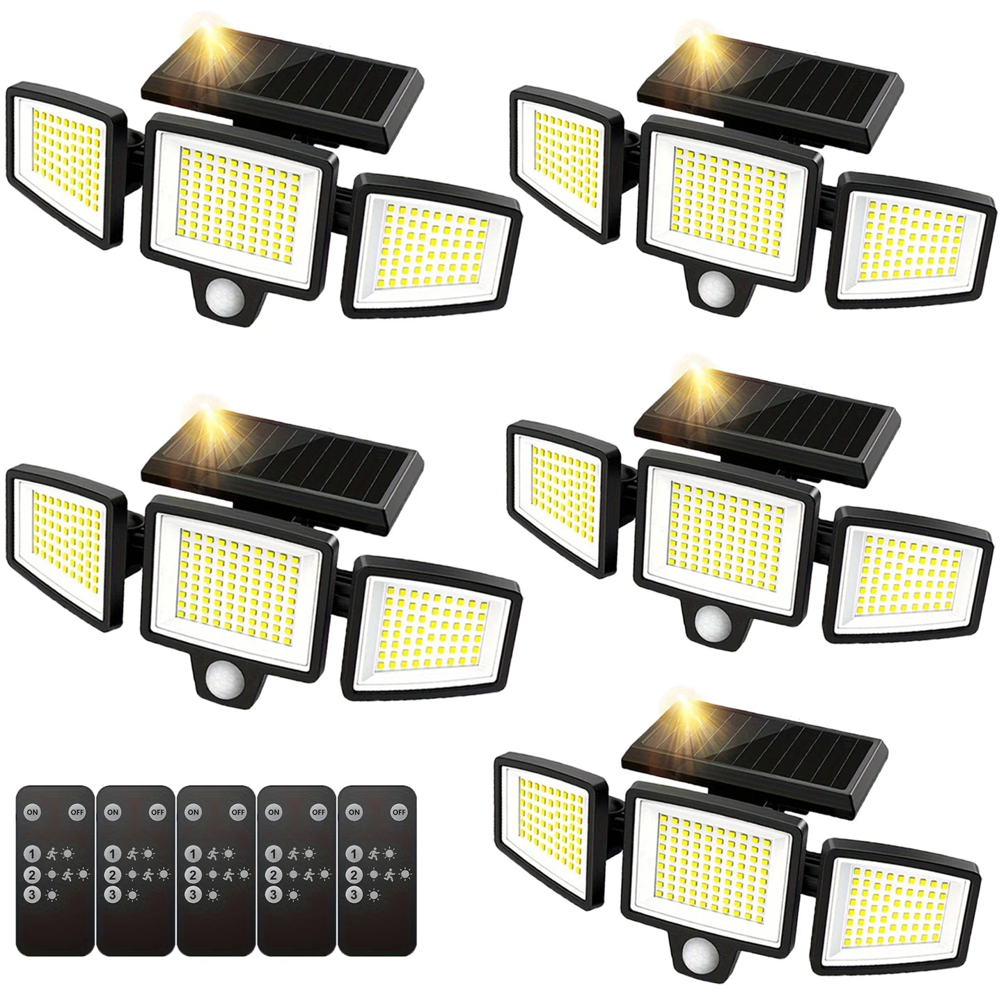 SZRSTH 3-Head Solar Outdoor Light With Motion Sensor