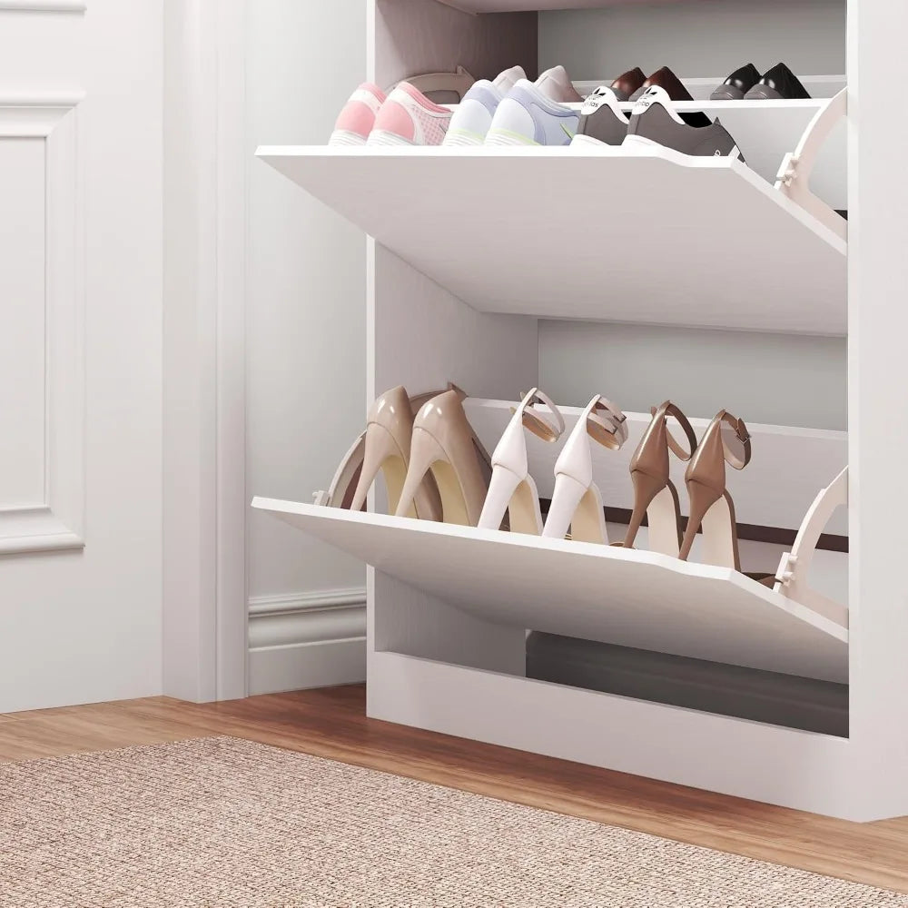 3 Drawer Flip Shoe Cabinet For Entryway And Hallway