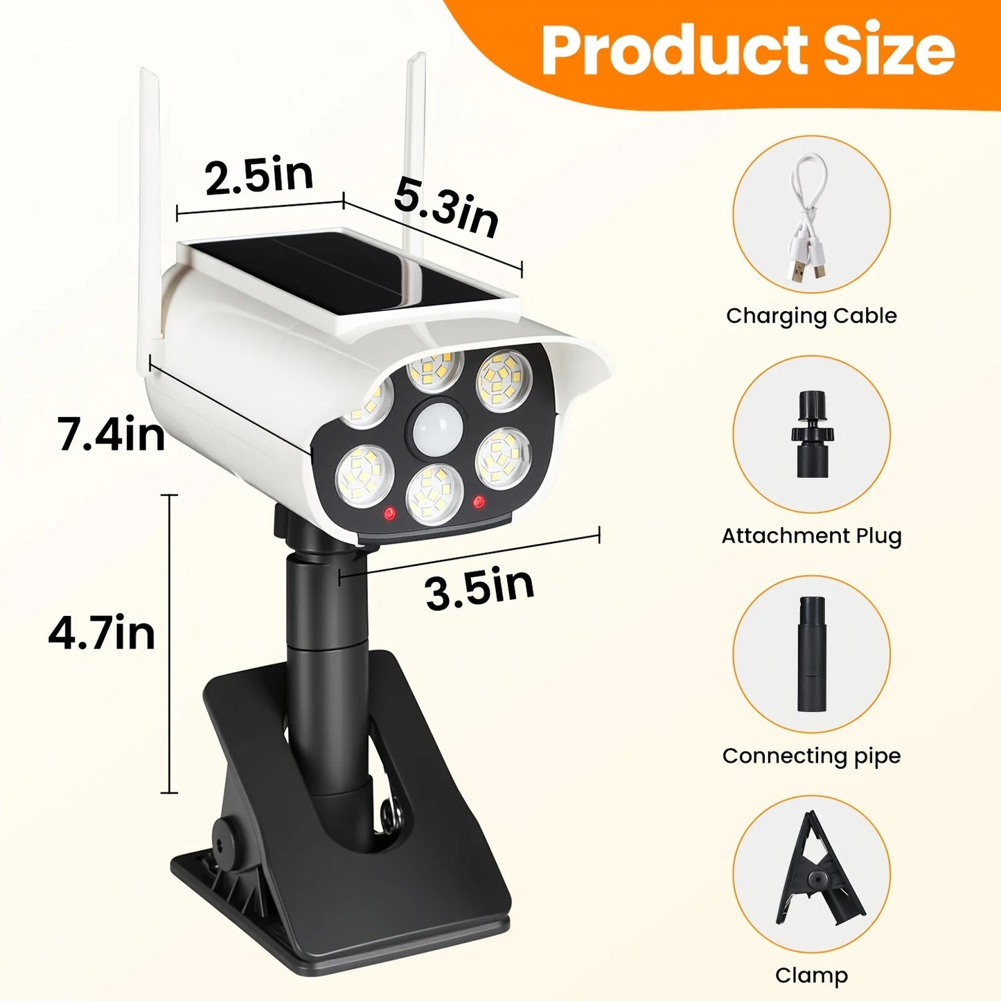 T-SUNRISE Solar Outdoor Motion Sensor Light Decoy Security Camera