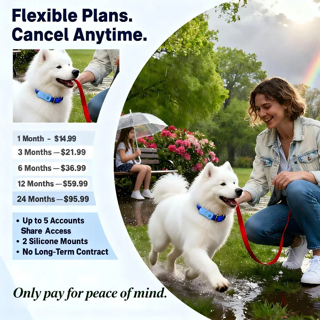 GPS Pet Tracker for Dogs and Cats With IoT SIM WiFi QR Code