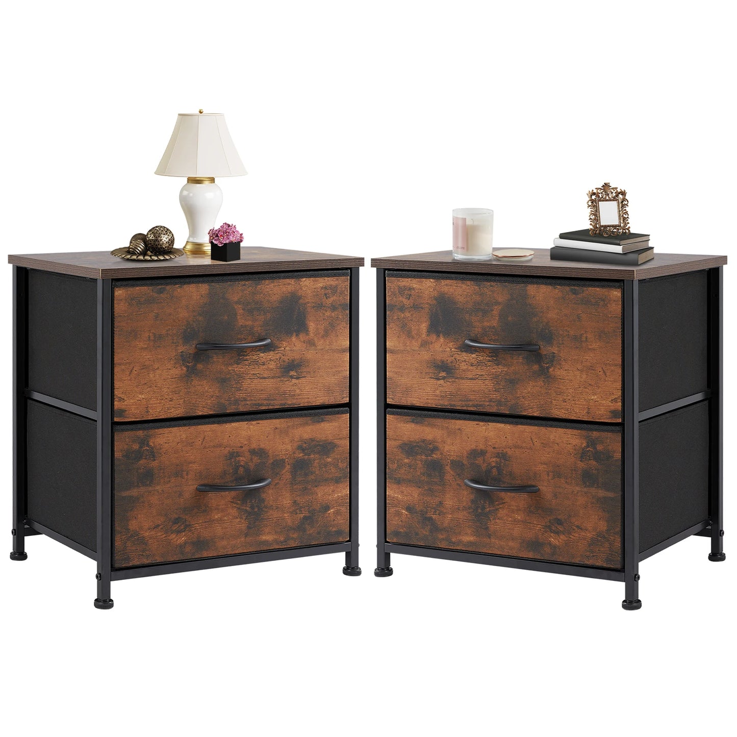 JHK Nightstand Bedside Table With Storage Drawers Modern Minimalist
