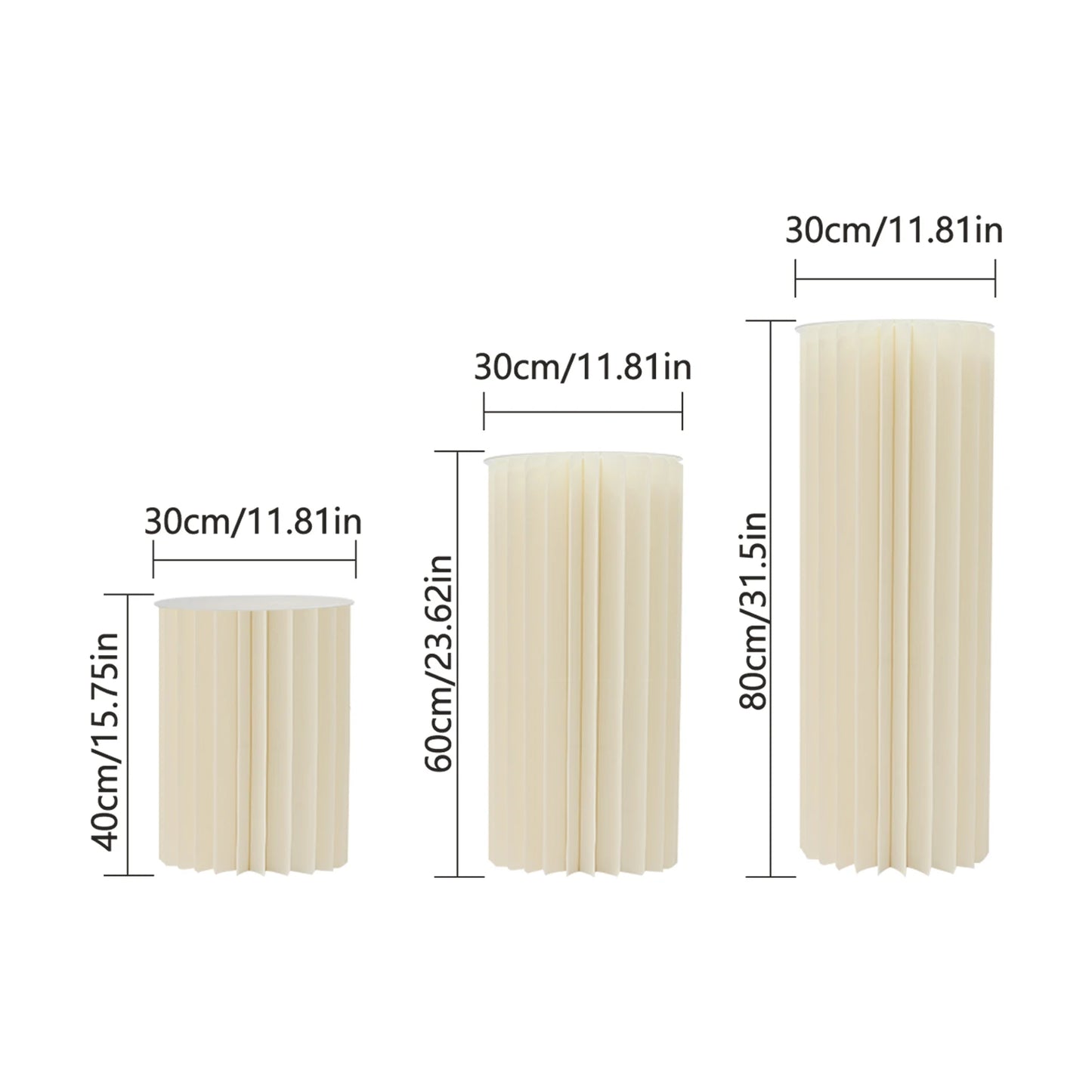 Wedding Flower Stand Cylinder Three-Piece Cardboard Centerpieces