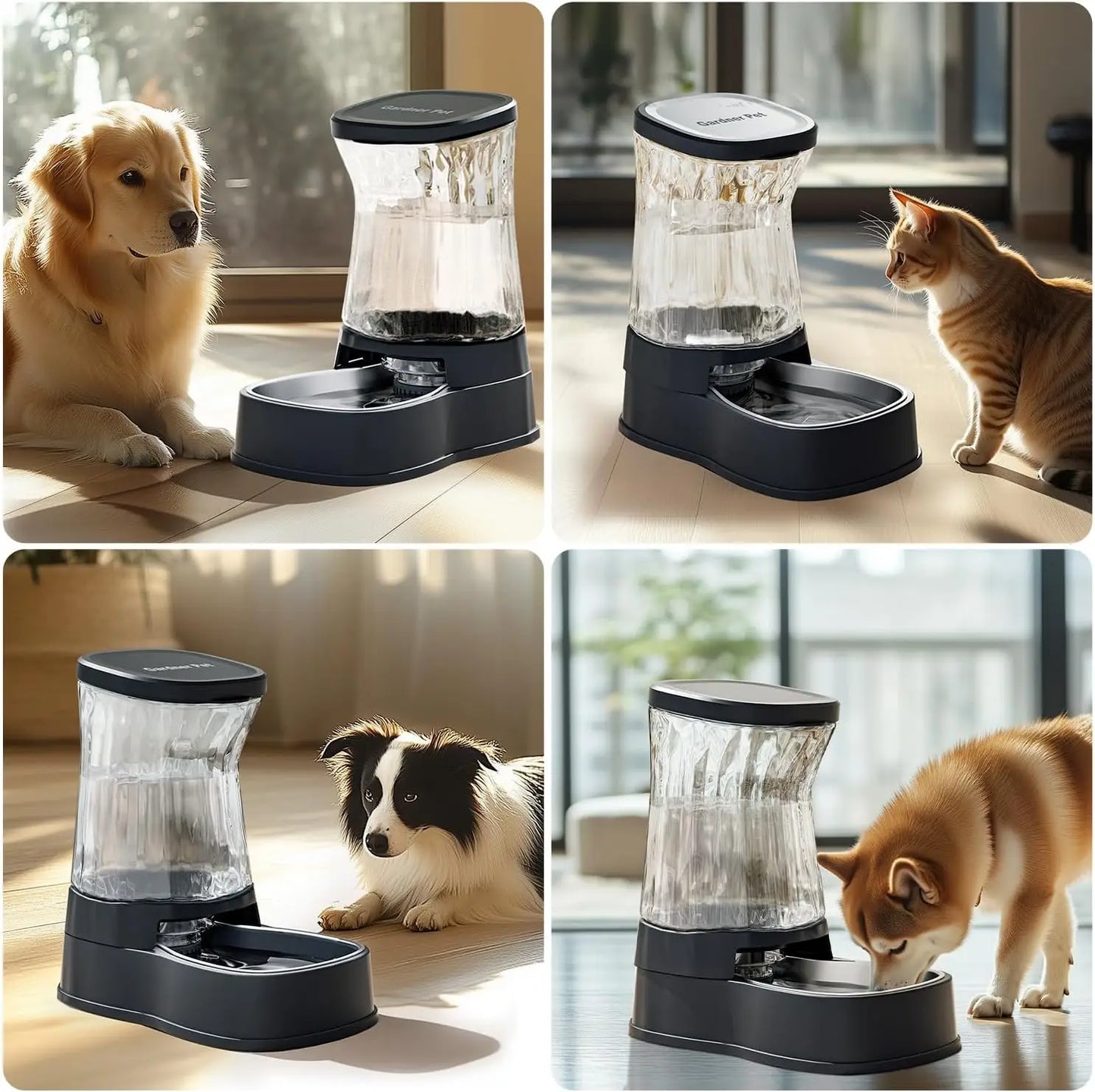 Automatic Pet Water Dispenser With Stainless Steel Bowl