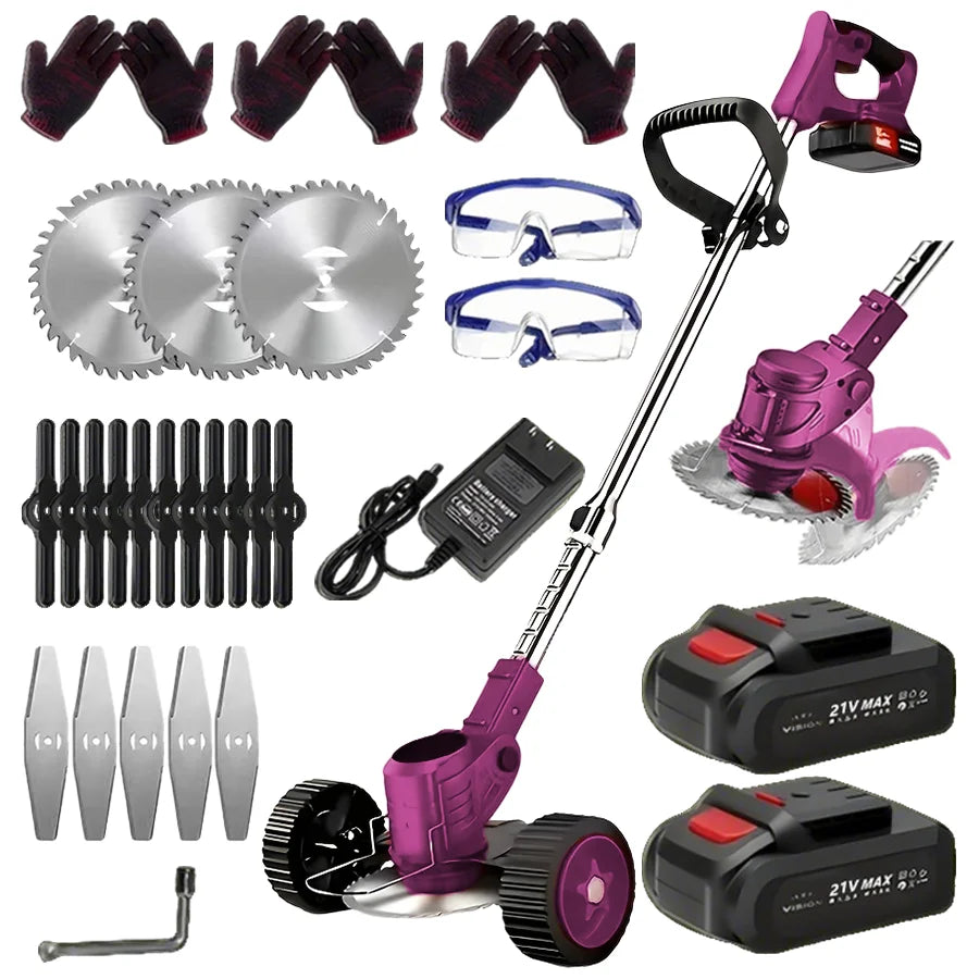 Portable Cordless Lawn Mower Weeding Machine With Dual Lithium Batteries