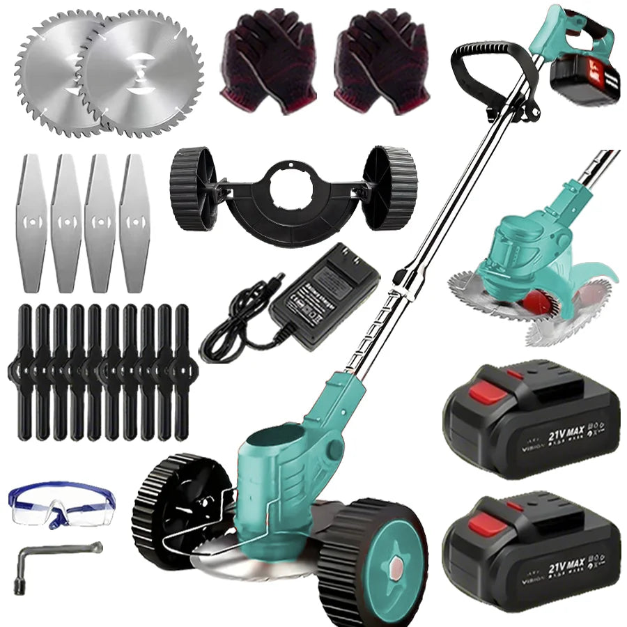 Portable Cordless Lawn Mower Weeding Machine With Dual Lithium Batteries