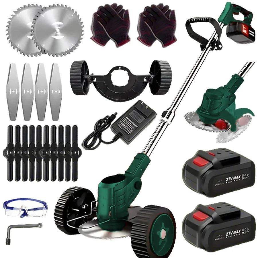 Portable Cordless Lawn Mower Weeding Machine With Dual Lithium Batteries