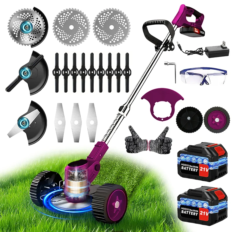 Cordless Lawn Mower And Trimmer Set For Courtyards And Gardens