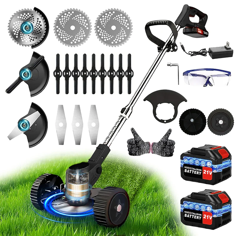 Cordless Lawn Mower And Trimmer Set For Courtyards And Gardens