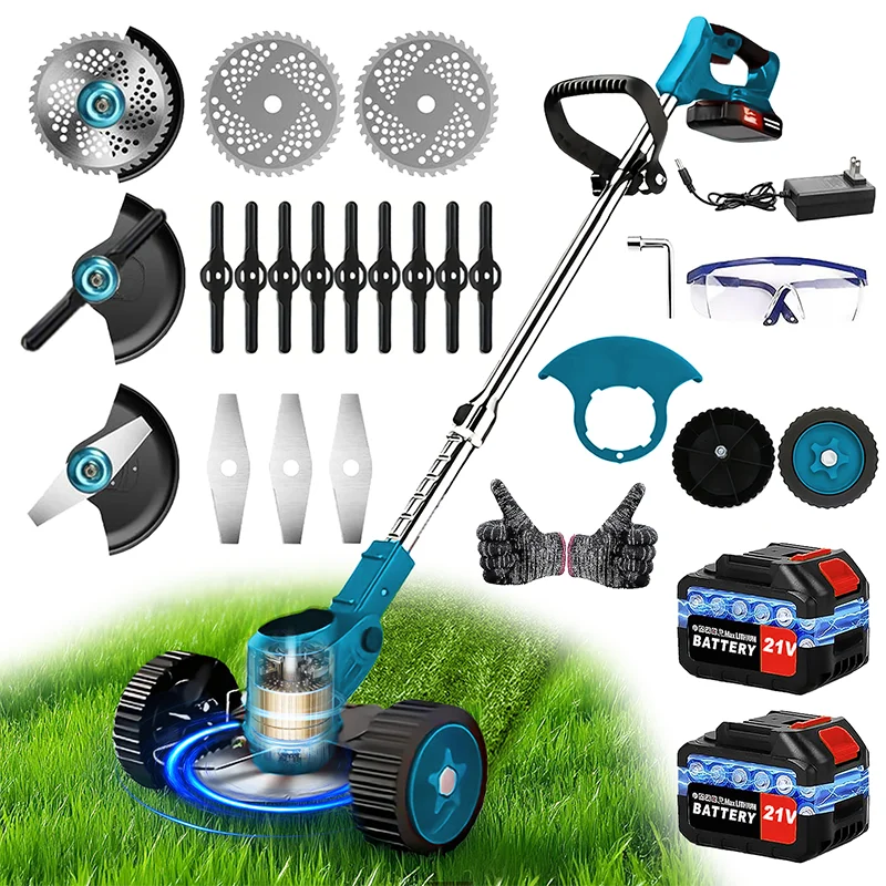 Cordless Lawn Mower And Trimmer Set For Courtyards And Gardens