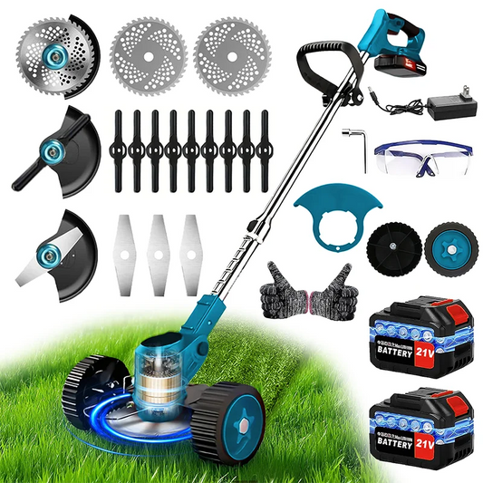 Cordless Lawn Mower And Trimmer Set For Courtyards And Gardens