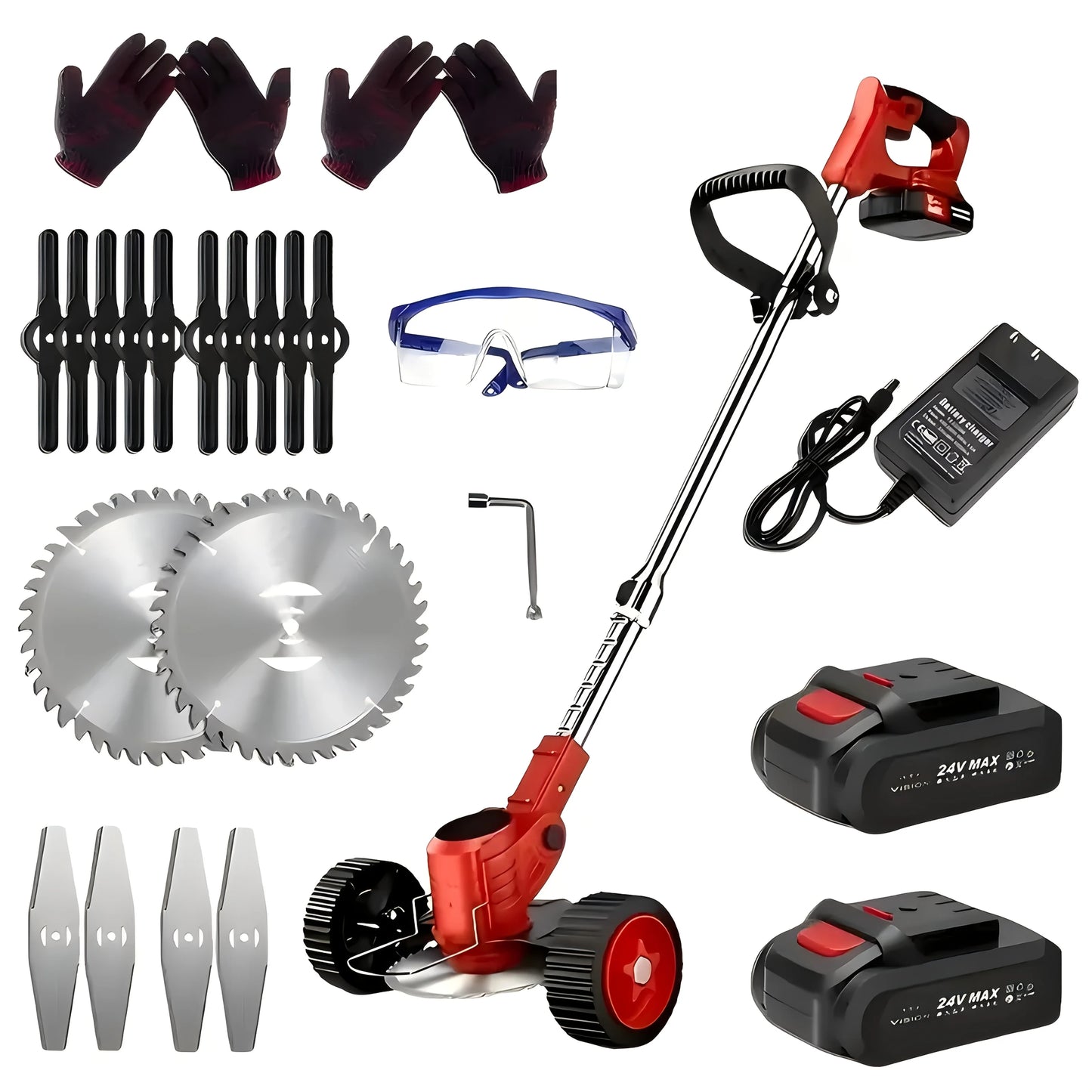 Portable Cordless Lawn Mower Weeding Machine With Dual Lithium Batteries