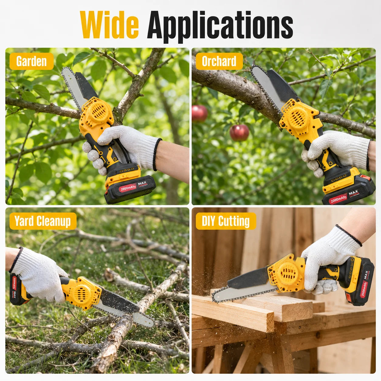 Cordless Mini Chainsaw With Dual Batteries And Storage Case