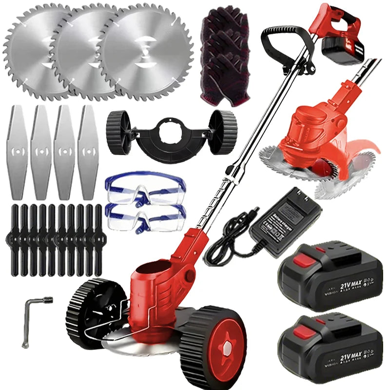 Portable Cordless Lawn Mower Weeding Machine With Dual Lithium Batteries