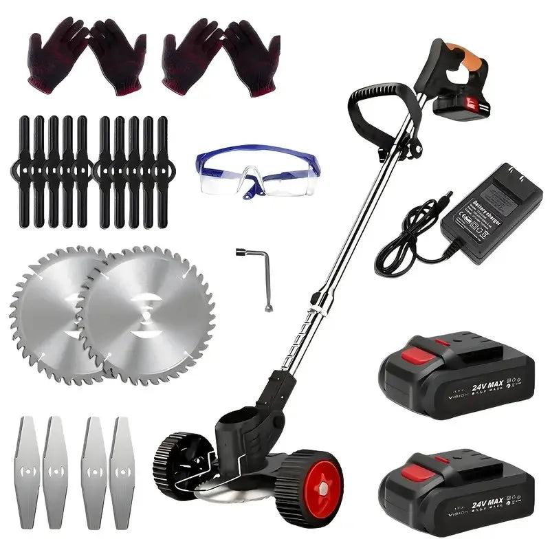 Portable Cordless Lawn Mower Weeding Machine With Dual Lithium Batteries