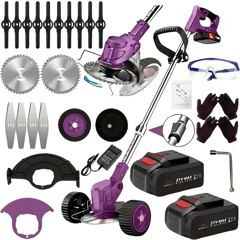 Cordless Lawn Trimmer Edger Mower Brush Cutter For Garden Yard