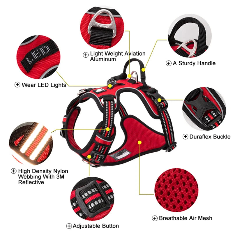 TrueLove Reflective Dog Harness No Pull Adjustable