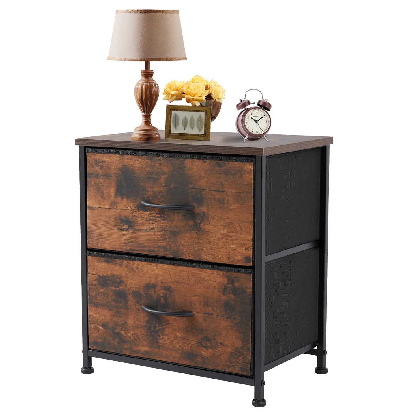 JHK Nightstand Bedside Table With Storage Drawers Modern Minimalist