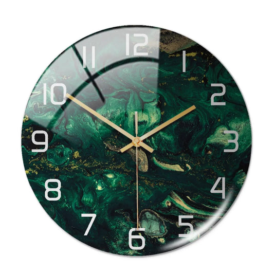 3D Acrylic Marble Pattern Wall Clock With Silent Mechanism