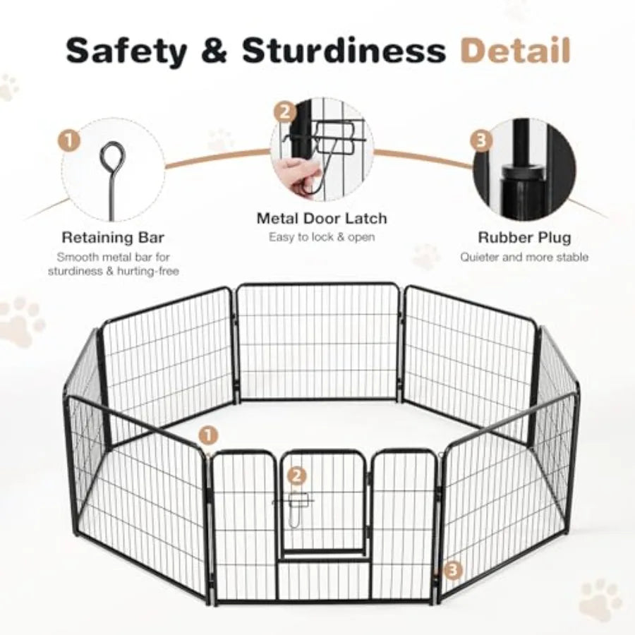 YAO HUI HUANG Heavy Duty Iron Dog Playpen Indoor Outdoor