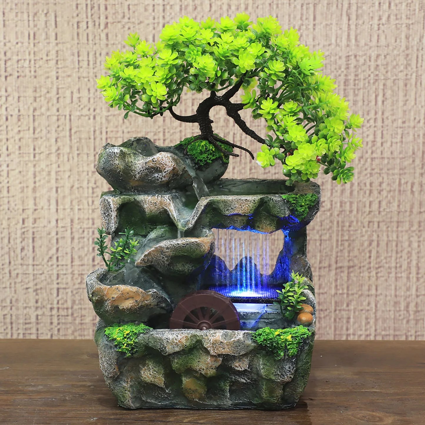 Indoor Room Fountain With Color Changing LED Lighting Zen Decor