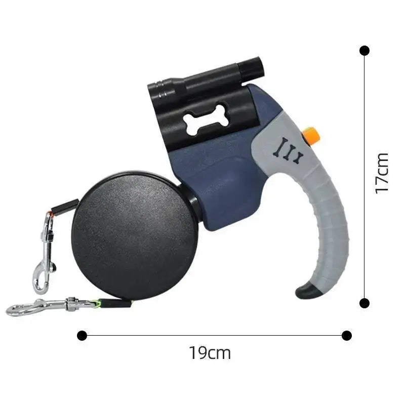 Auto Retractable Double Dog Leash With LED Light 3M Rope