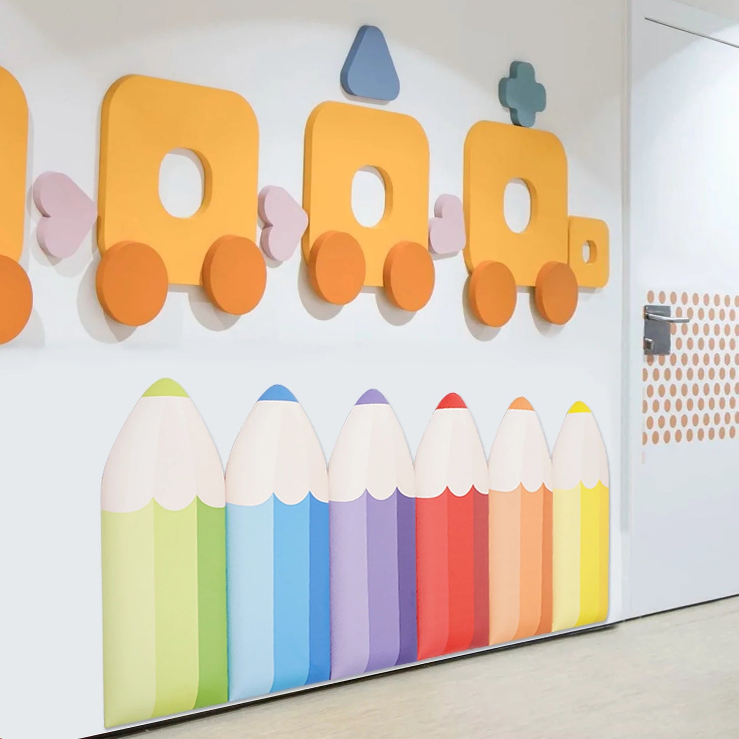 6-Piece Pencil Wall Stickers Self-Adhesive Padding For Kids