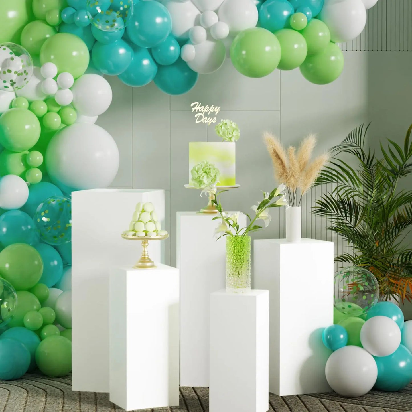 Jetting Square Pedestal Stands For Party Wedding Display Metal