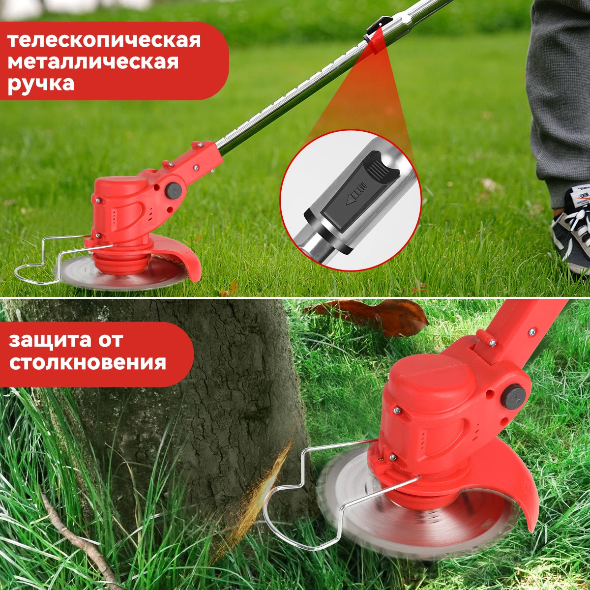 Cordless Electric Lawn Mower With Two Batteries For Gardens