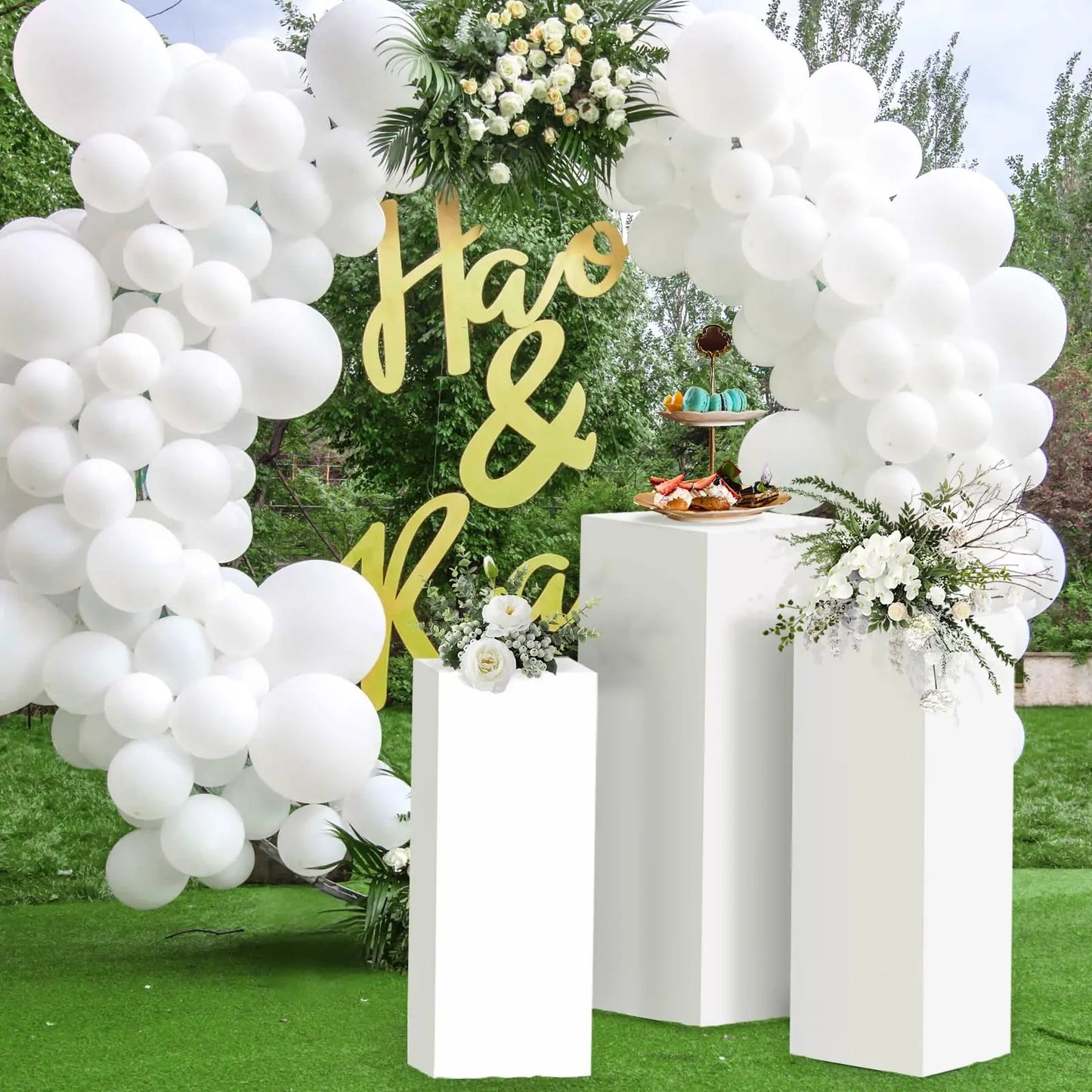 Jetting Square Pedestal Stands For Party Wedding Display Metal