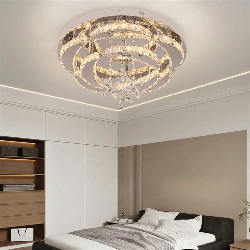 GreeLustr Crystal Led Ceiling Pendant Chandelier For Living Room