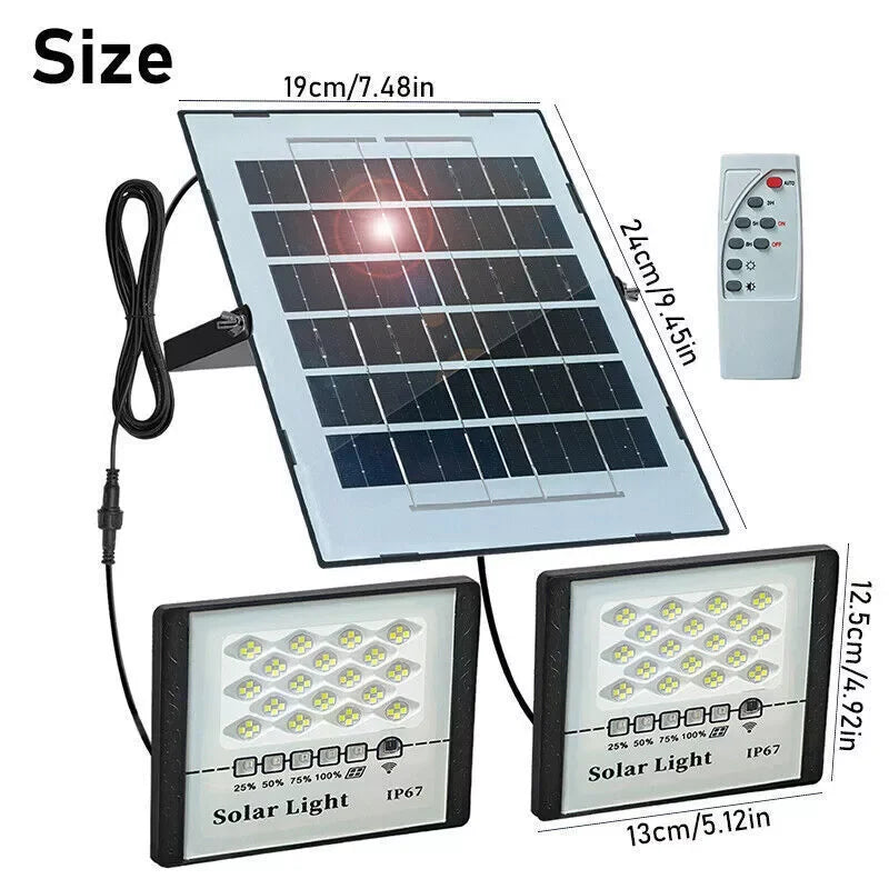 Solar 300W LED Street Light Outdoor Lamp Dusk To Dawn