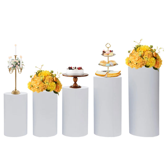 Freestanding Metal Round Cylinder Pedestal Stand For Cakes And Florals
