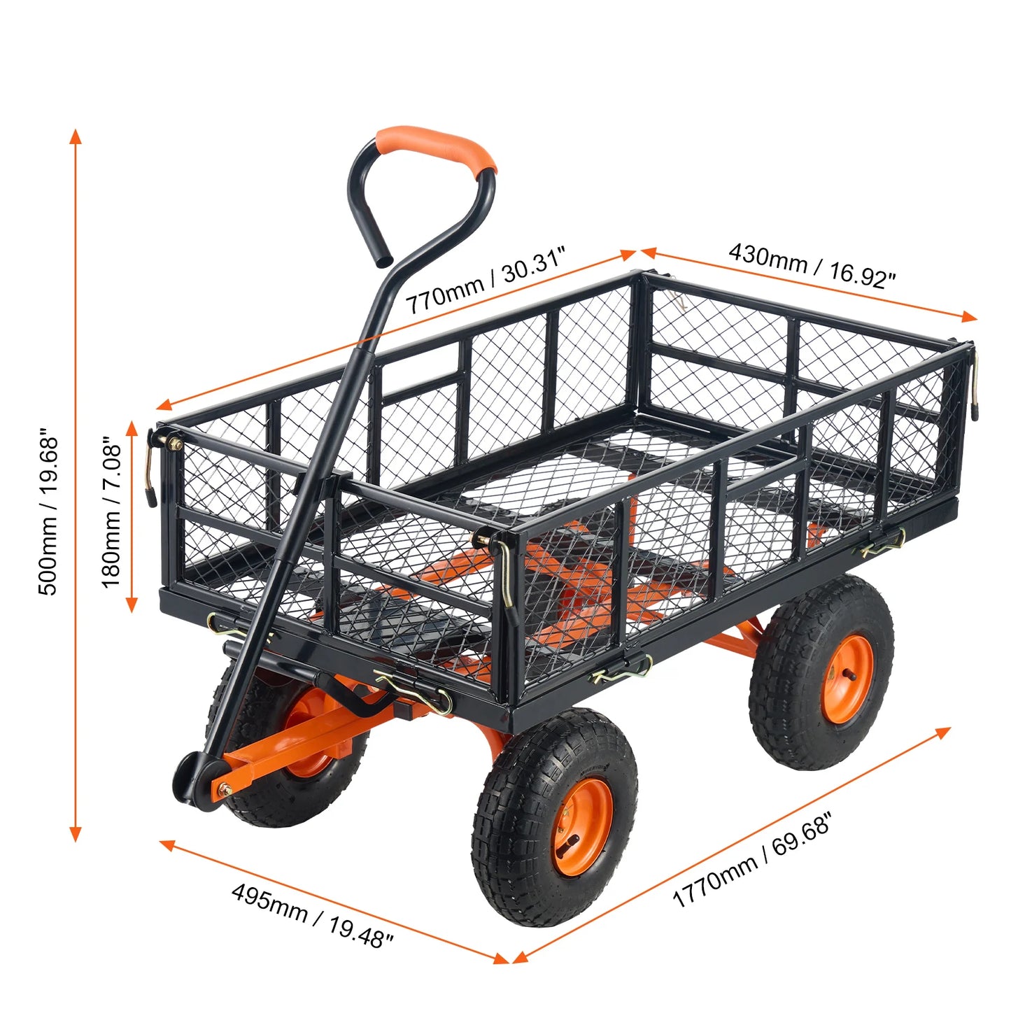 SucceBuy Garden Cart Utility Wagon With Dump Cart 400 880 Lbs Capacity