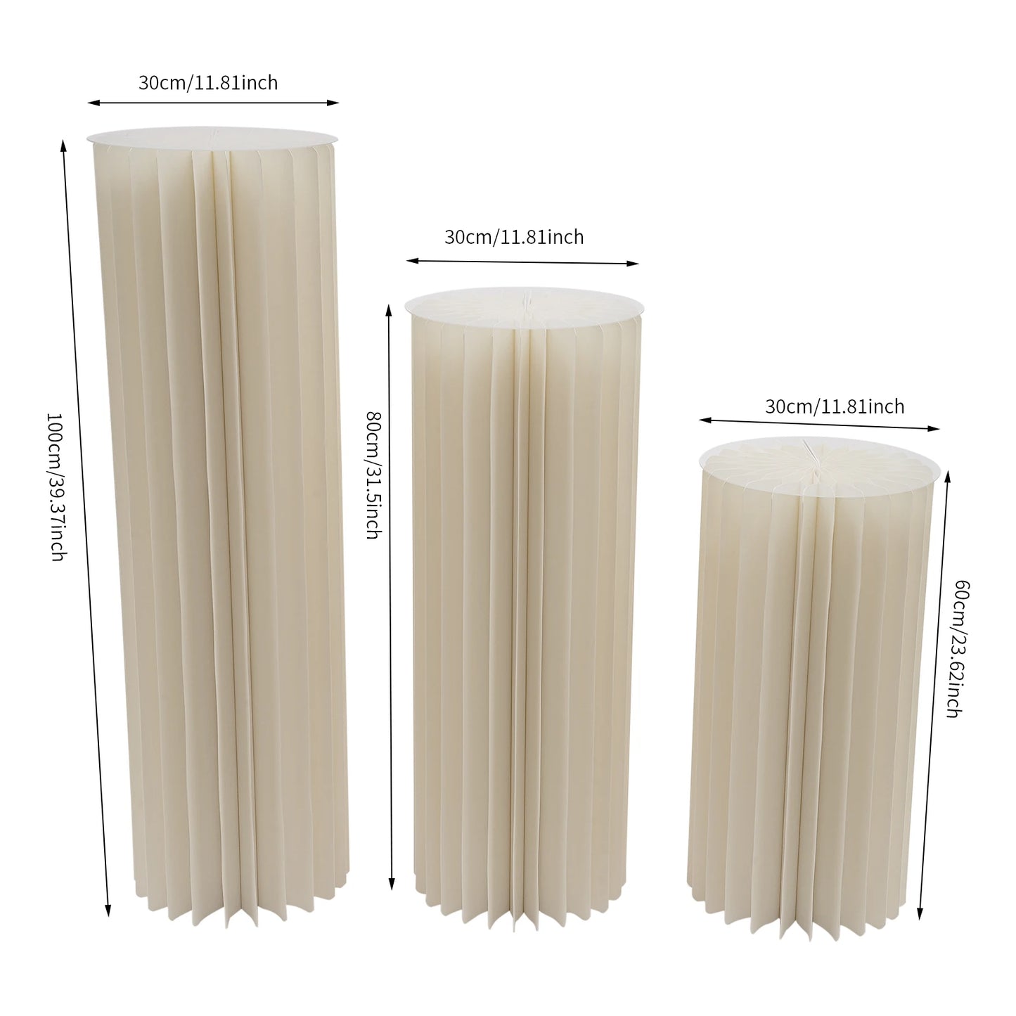 Wedding Flower Stand Cylinder Three-Piece Cardboard Centerpieces