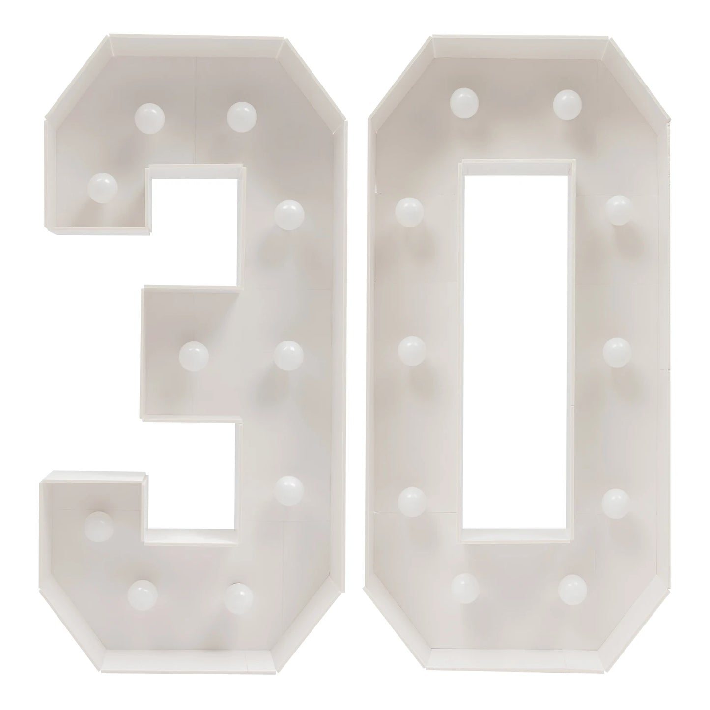 LED Light Up Birthday Numbers 30 40 50 60 Decorations