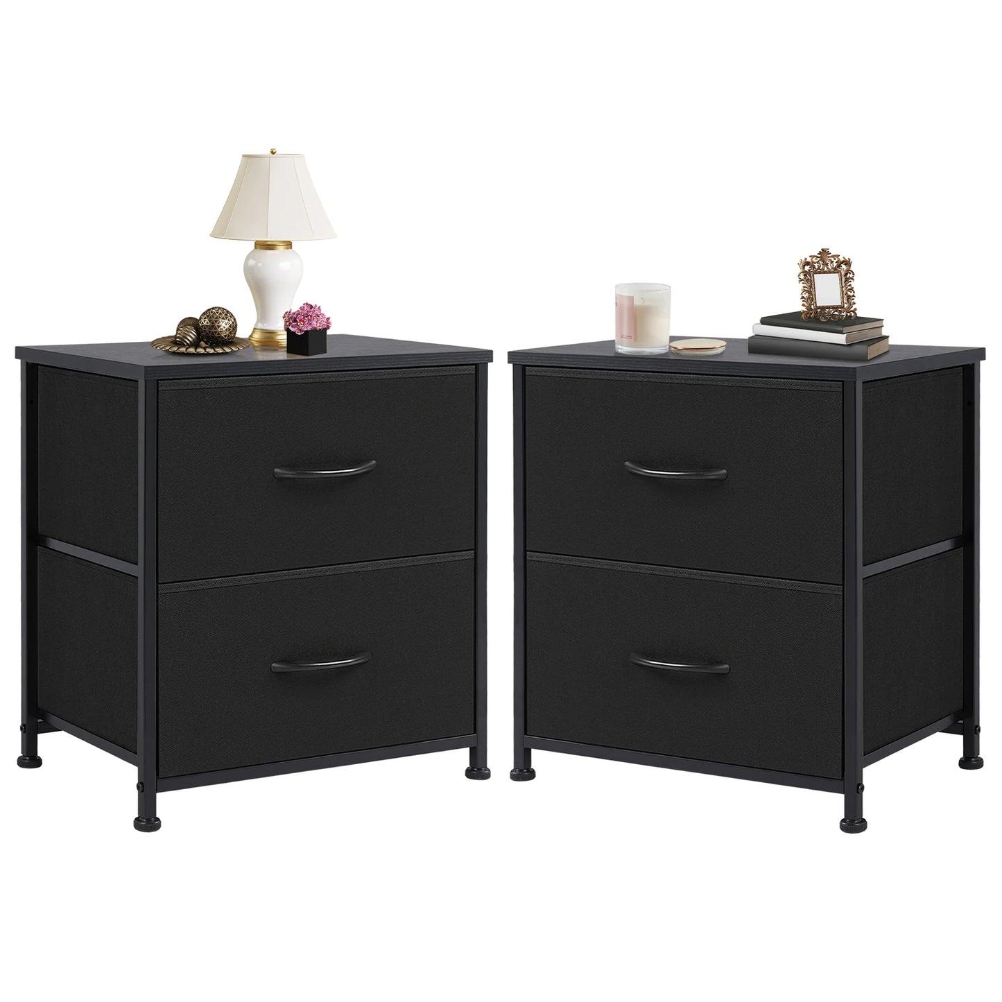 JHK Nightstand Bedside Table With Storage Drawers Modern Minimalist