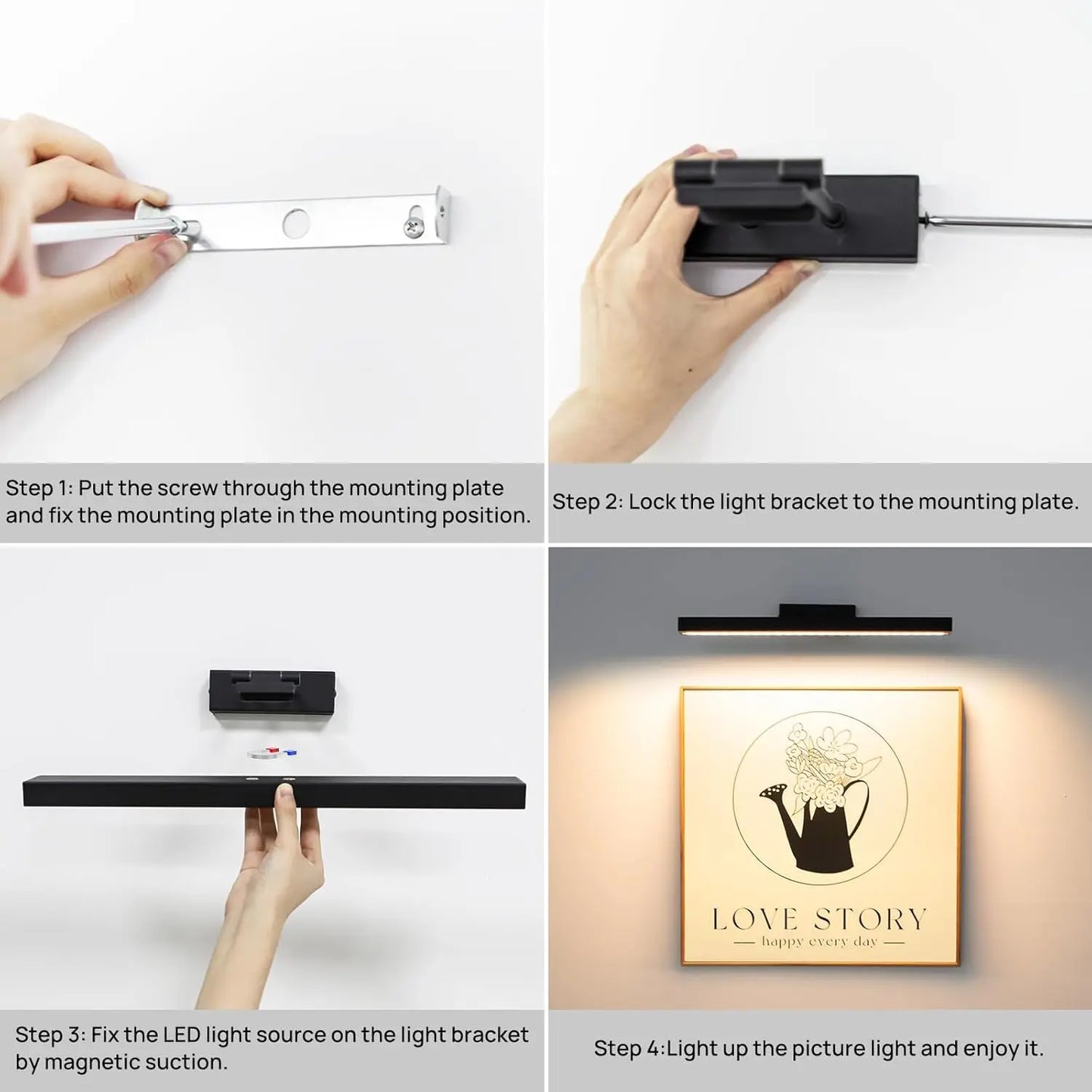 PRTILOUD Wireless Art Light for Paintings with Remote Control