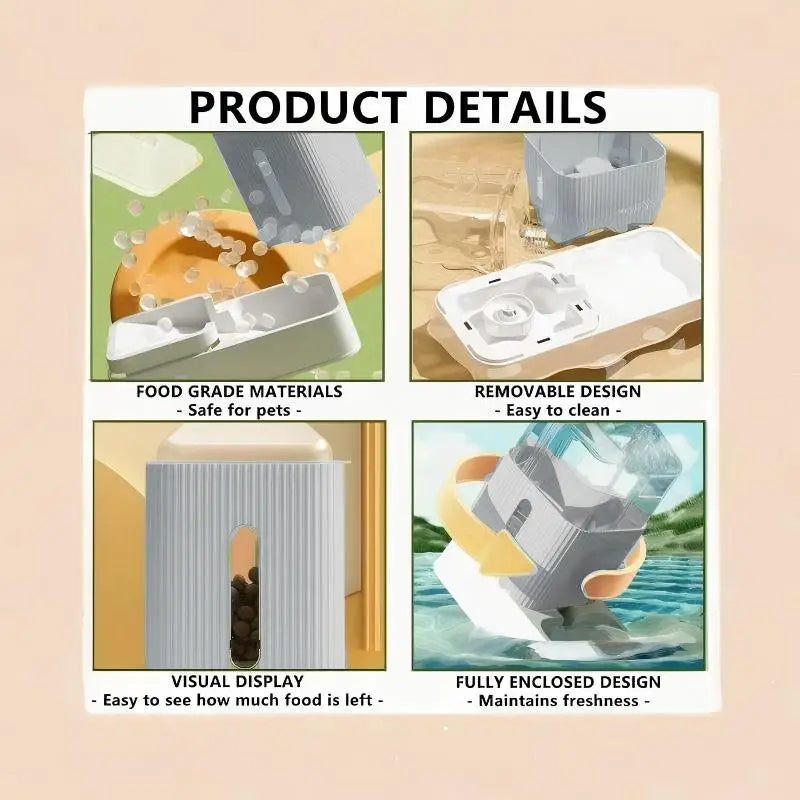 Automatic Pet Feeder And Water Dispenser AllInOne Gravity Set