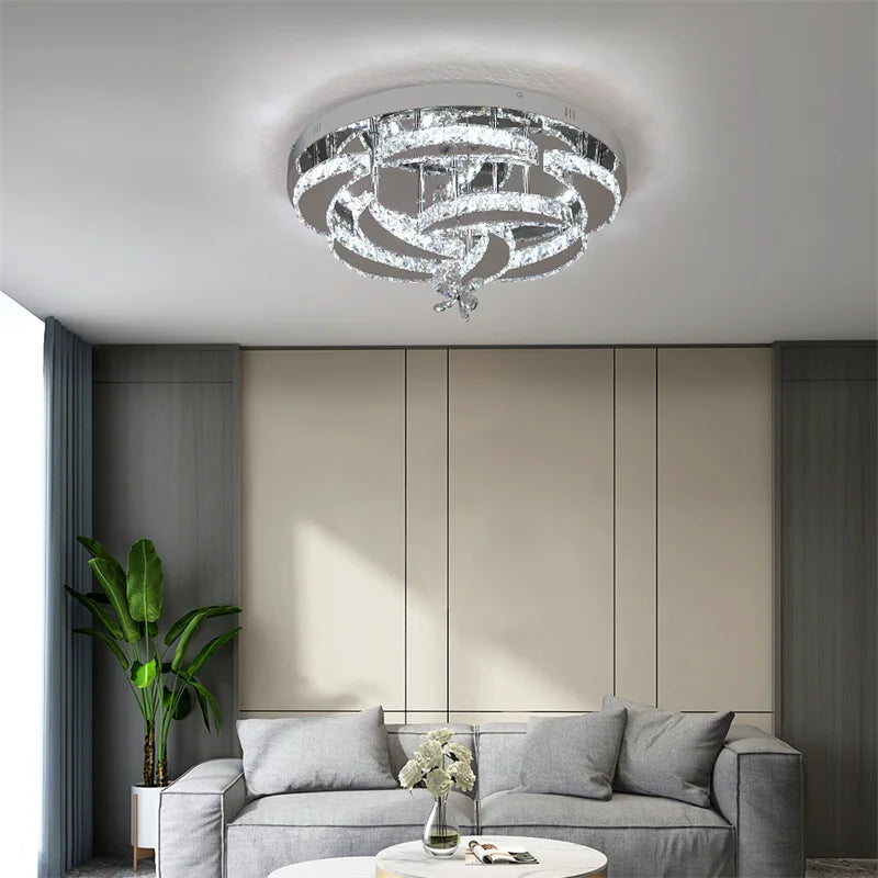 GreeLustr Crystal Led Ceiling Pendant Chandelier For Living Room
