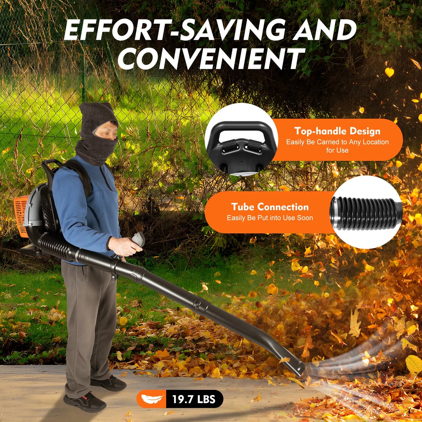 Bymaocar 2 Stroke Gas Leaf Blower Backpack For Garden Cleaning