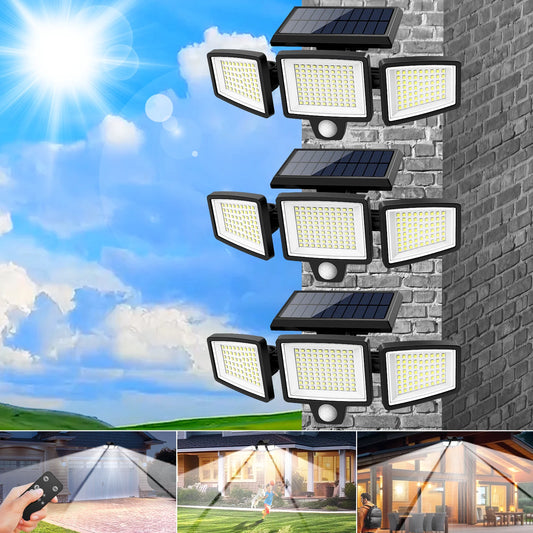 SZRSTH Outdoor Solar Motion Sensor Lights 2800LM 3 Pack