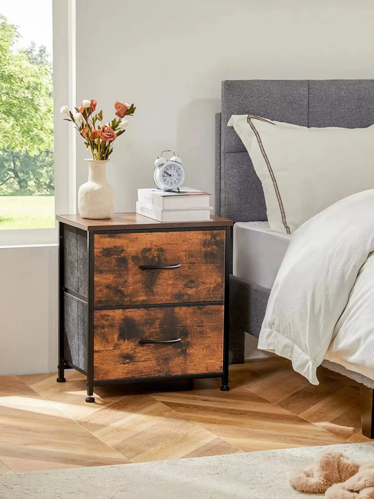 JHK Nightstand Bedside Table With Storage Drawers Modern Minimalist