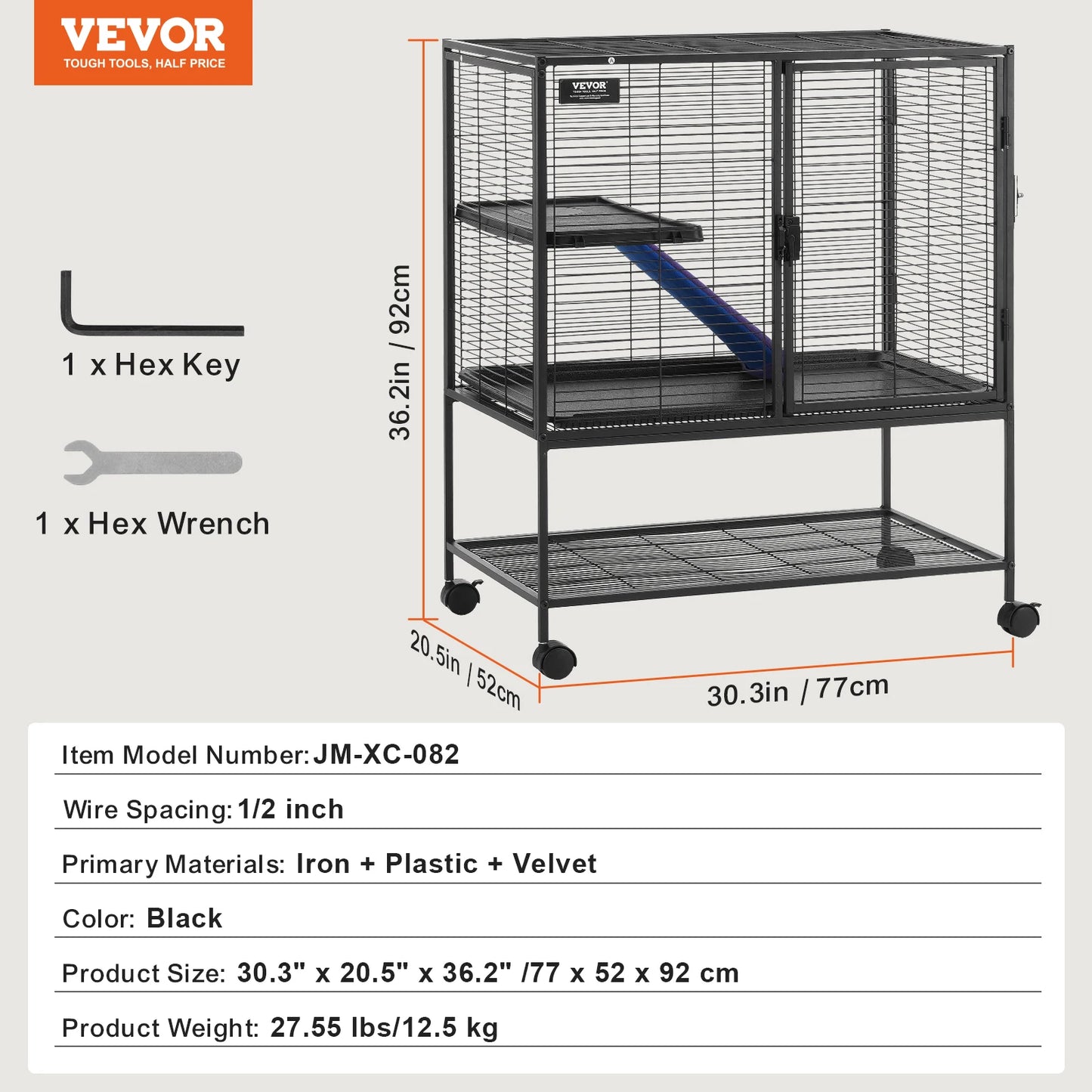 SucceBuy Rolling Metal Ferret Cage 4-Tier Critter Nation Small Animal Cage