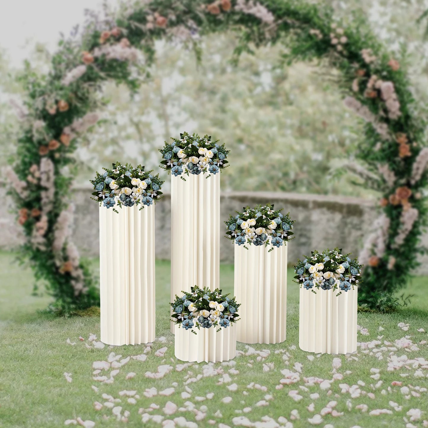 5 Piece Foldable Cardboard Flower Stand Centerpiece For Weddings