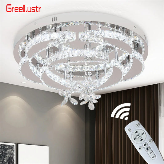 GreeLustr Crystal Led Ceiling Pendant Chandelier For Living Room
