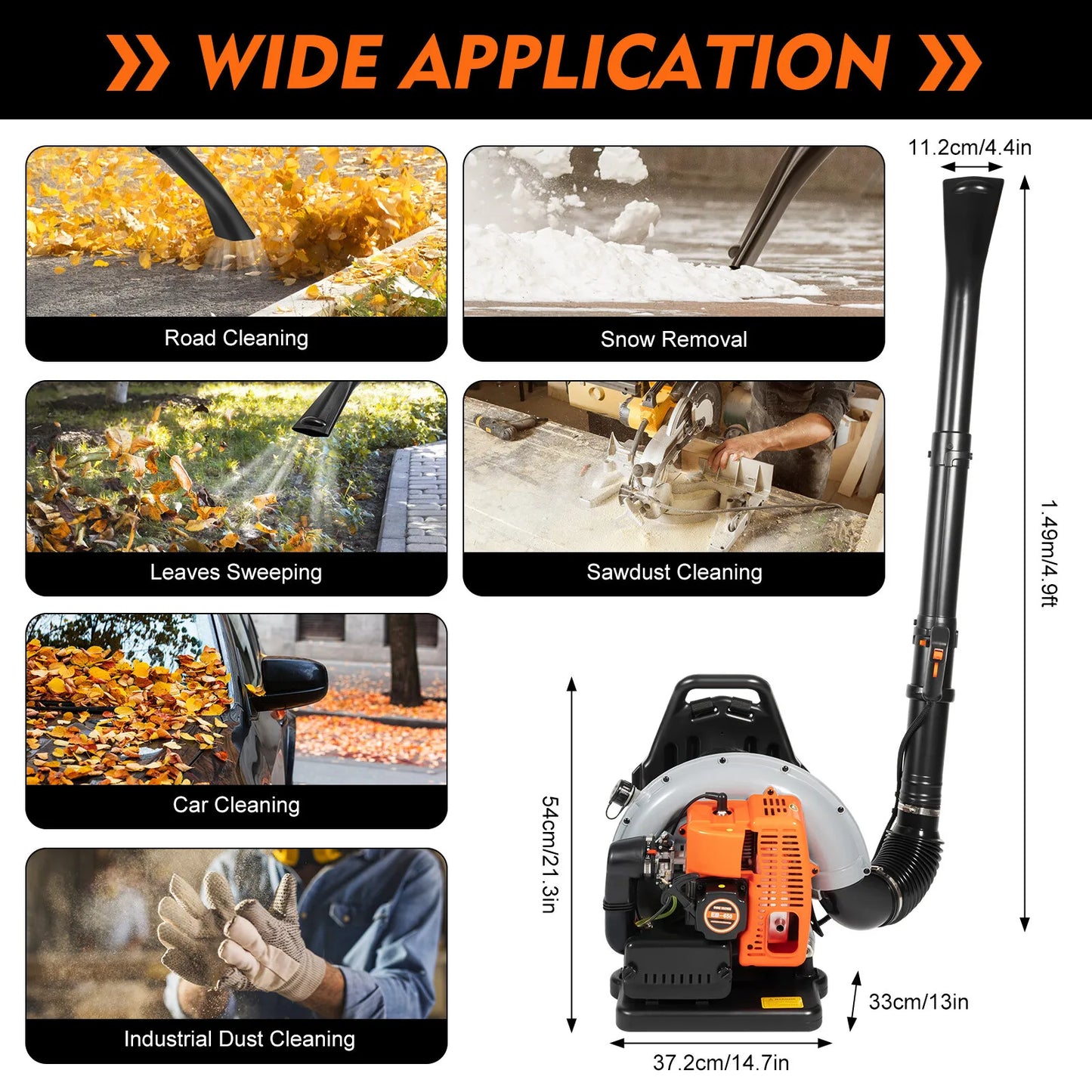 Bymaocar 2 Stroke Gas Leaf Blower Backpack For Garden Cleaning