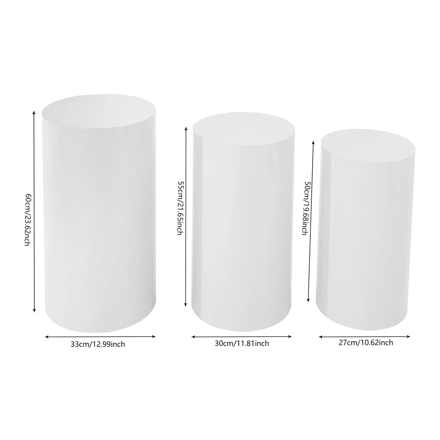 Freestanding Metal Round Cylinder Pedestal Stand For Cakes And Florals