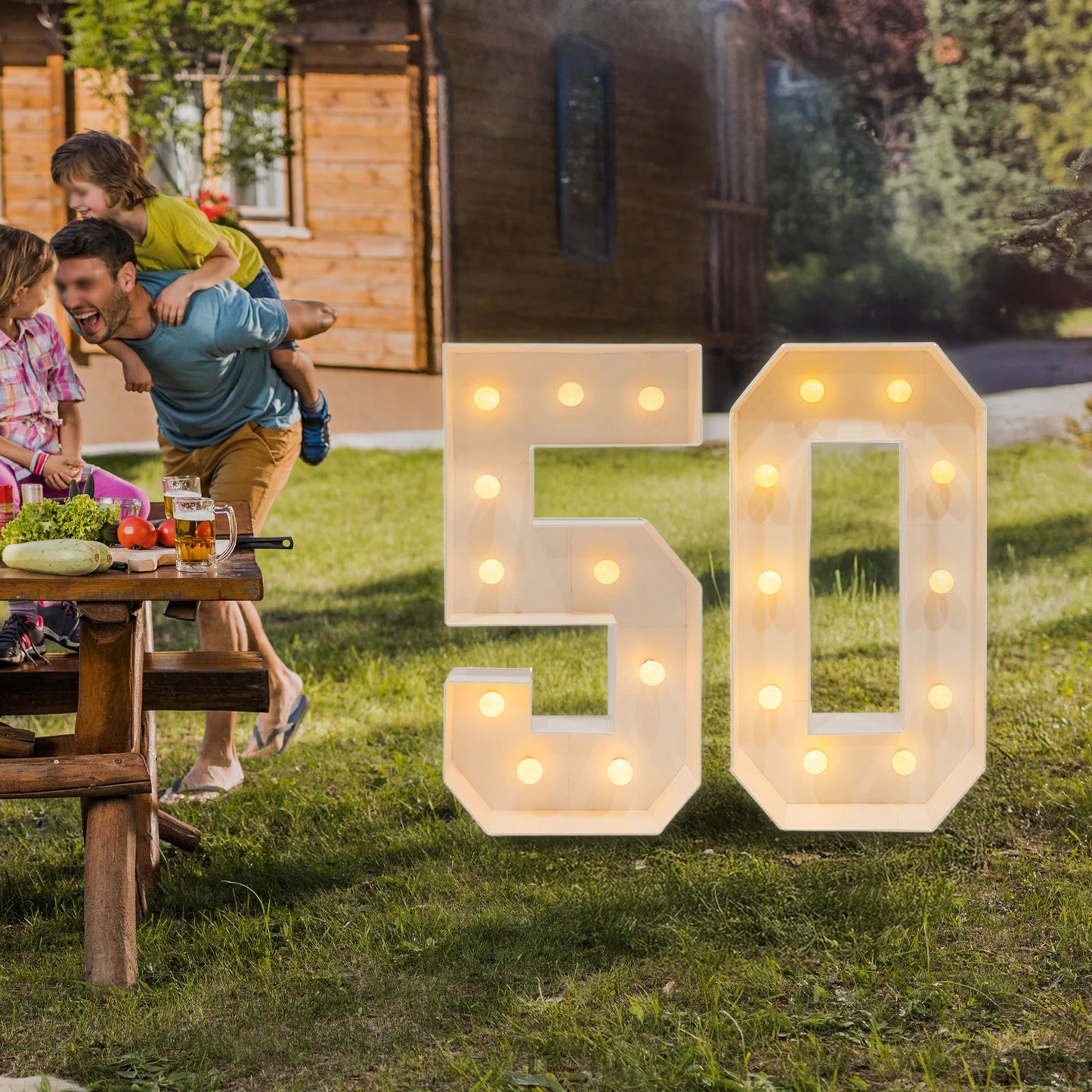LED Light Up Birthday Numbers 30 40 50 60 Decorations