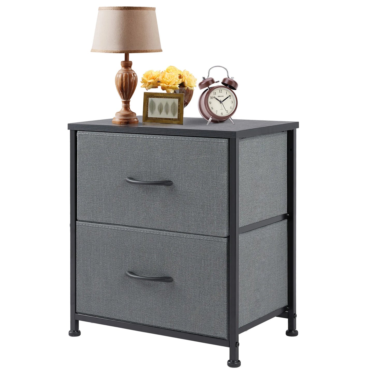 JHK Nightstand Bedside Table With Storage Drawers Modern Minimalist